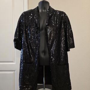 L'ATISTE Black Sequin Blazer